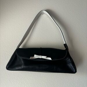 Y2K ROLFS Leather Purse Black & White Vintage Shoulder Bag Gossip Girl Gilmore
